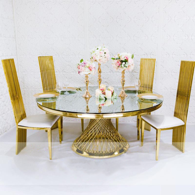 Round Metal Mirror Table